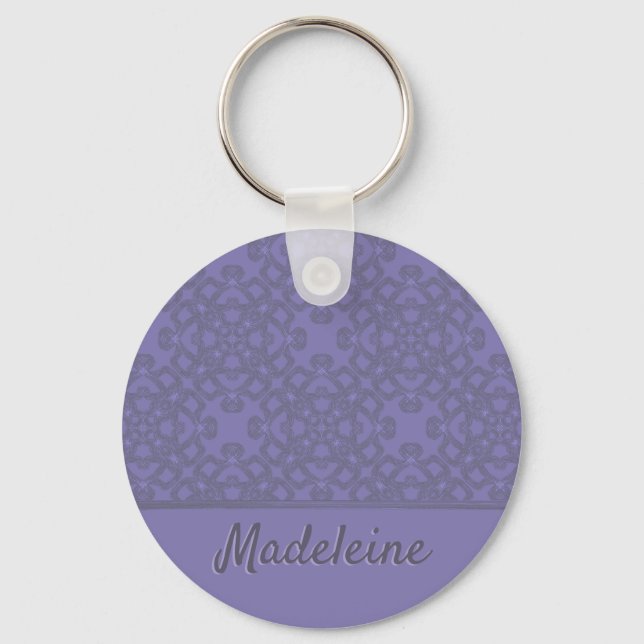 Llavero Patrón de lavanda personalizado (Anverso)