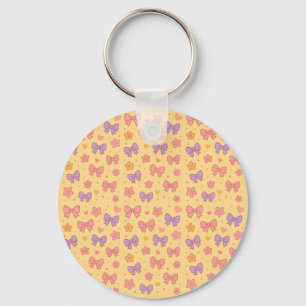 Llavero Patrón de lazos y flores de pastel - Niña adorable