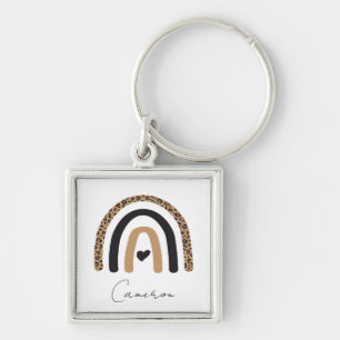 Llavero Patrón de leopardo arco iris