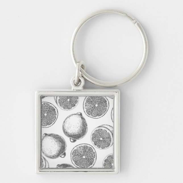 Llavero Patrón de limón dibujado a mano (Frente)