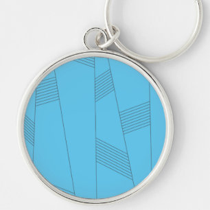 Llavero Patrón de línea azul, simple, elegante y abstracto