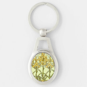 Llavero Patrón de lirio Art Nouveau de Alphonse Mucha vint
