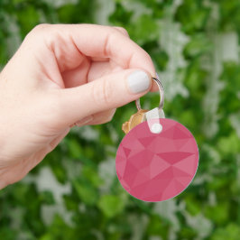 Llavero Patrón de malla geométrica de luz rosa