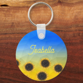 Llavero Patrón de malla geométrica de Ucrania Flores Tu no