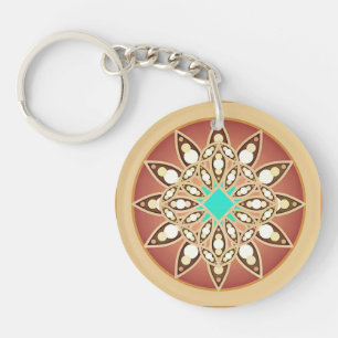 Llavero Patrón de mandala en caramelo y chocolate