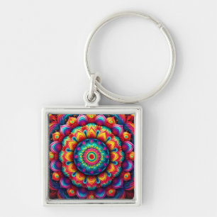 Llavero Patrón de Mandala geométrica colorida-342678