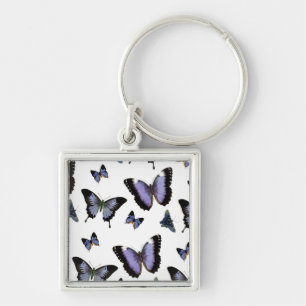 Llavero Patrón de mariposa púrpura