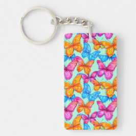 Llavero Patrón de mariposas coloridas