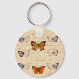 Llavero Patrón de mariposas de Moda francesa vintage
