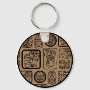 Llavero Patrón de mascarilla antigua de la tribu MAYA 1