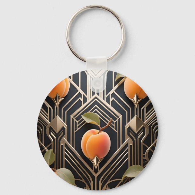 Llavero Patrón de Melocotón Art Déco (Anverso)