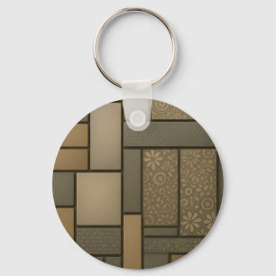 Llavero Patrón de mosaico de baldosas neutras beige