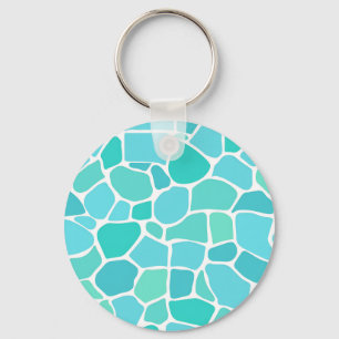 Llavero Patrón de mosaico de vidrio de mar turquesa aqua