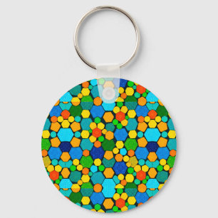 Llavero Patrón de mosaico geométrico abstracto