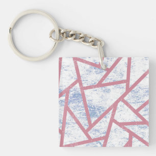 Llavero Patrón de mosaico rosa y azul
