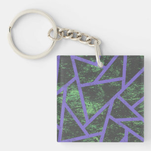 Llavero Patrón de mosaico violeta y verde