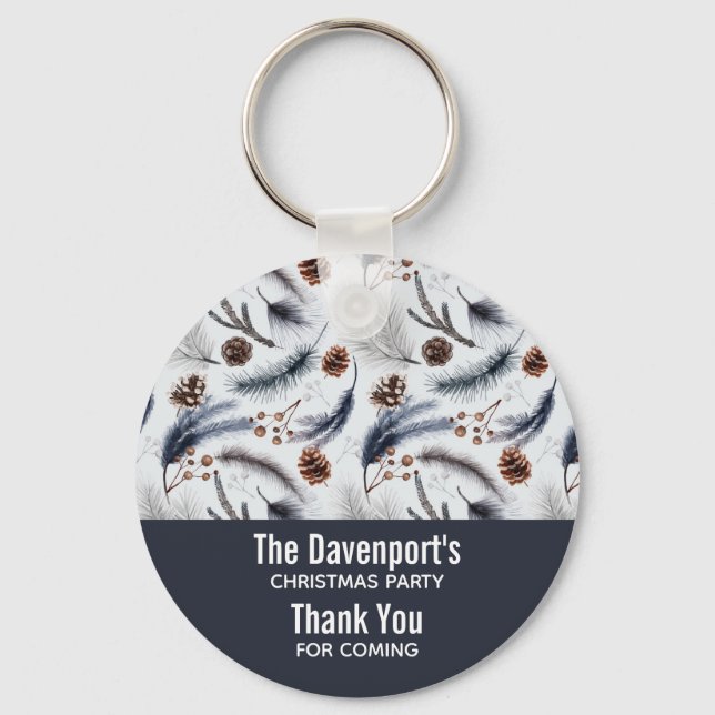 Llavero Patrón de Navidades de agujas de pino y pino (Anverso)