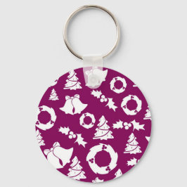 Llavero Patrón de Navidades púrpura