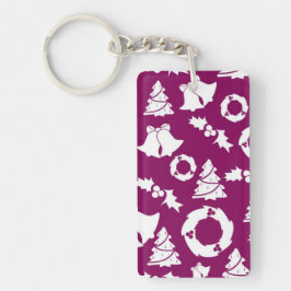 Llavero Patrón de Navidades púrpura