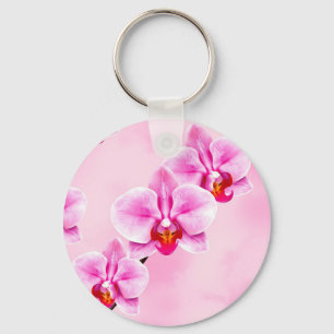 Llavero Patrón de orquídea rosa Floral tropical suave Past
