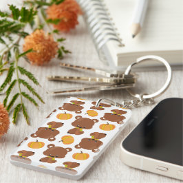 Llavero Patrón De Osos, Osos Cubiertos, Caída, Calabazas