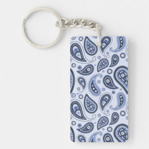 Llavero Patrón de paisley azul