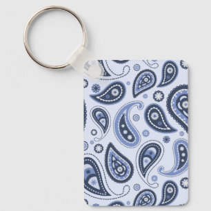 Llavero Patrón de paisley azul