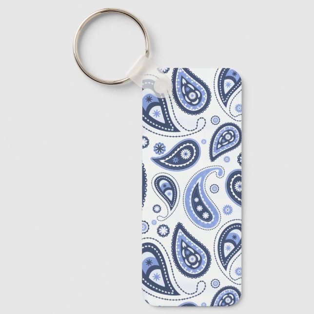 Llavero Patrón de Paisley Azul (Anverso)