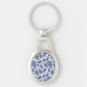 Llavero Patrón de Paisley Azul