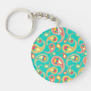 Llavero Patrón de paisley de época de color suave