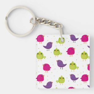 Llavero Patrón de pájaros curados