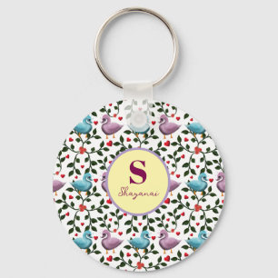 Llavero Patrón de pájaros personalizado y personalizado