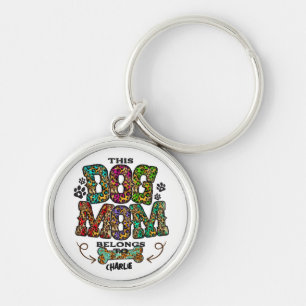 Llavero Patrón de parches de leopardo occidental Perro Mam