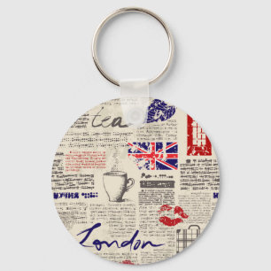 Llavero Patrón de periódicos de Londres