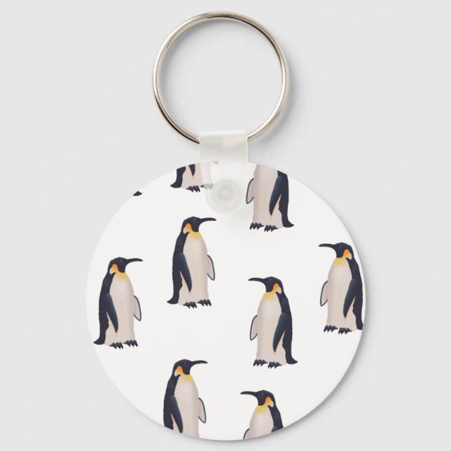 Llavero Patrón de Pingüinos Adorables (Anverso)