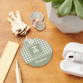 Llavero Patrón de platillos de dietista registrado de RD p