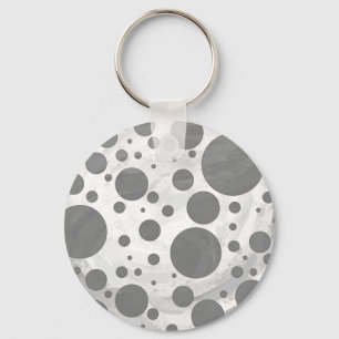 Llavero Patrón de punto de polka gris pizarra