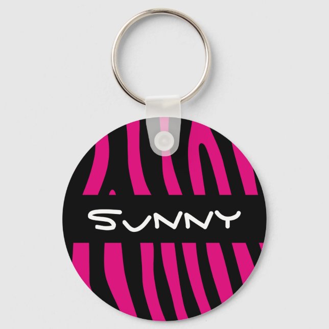 Llavero Patrón de rayas de cebra + tu fondo e ideas (Anverso)