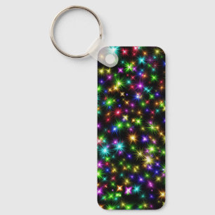Llavero Patrón de rayos de estrella de Navidad multicolor