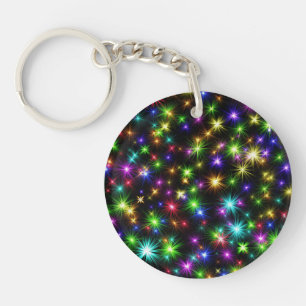 Llavero Patrón de rayos de estrella de Navidad multicolor