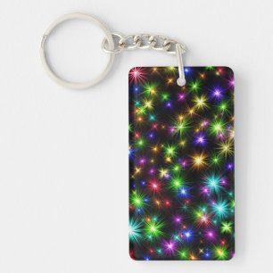 Llavero Patrón de rayos de estrella de Navidad multicolor