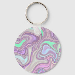 Llavero Patrón de remolino de mármol morado pastel