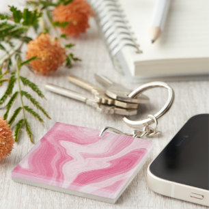 Llavero Patrón de remolino de mármol rosa – Abstracto esté