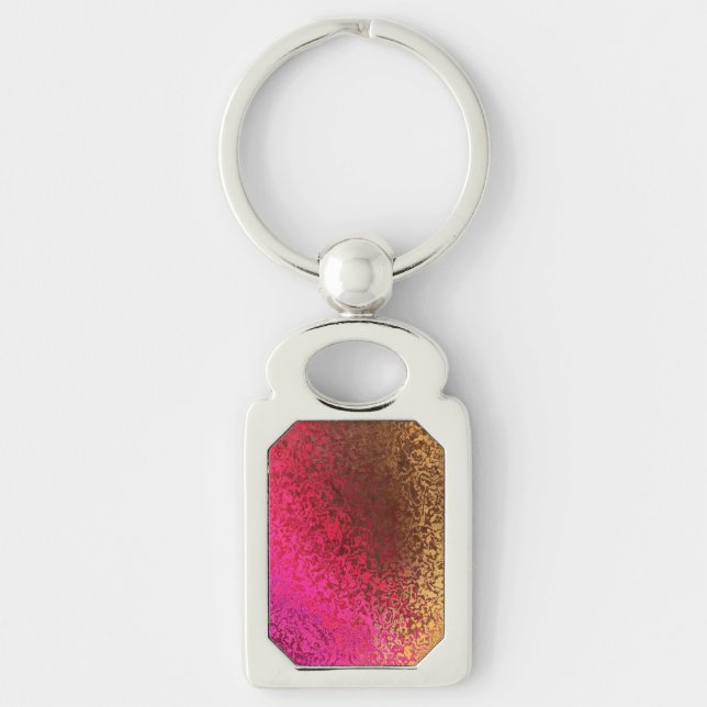 Llavero Patrón de rosa, rojo y dorado (Anverso)