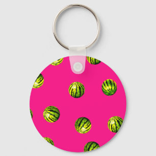 Llavero patrón de sandía rosa
