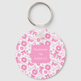 Llavero Patrón de Scrunchies Rosados y Femeninos Accesorio