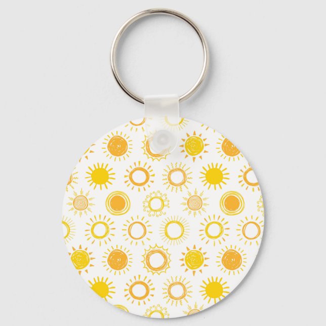 Llavero Patrón de Suns de Doodle dibujado a mano (Anverso)