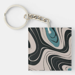 Llavero Patrón de suturación Verde azulado y negro de resu