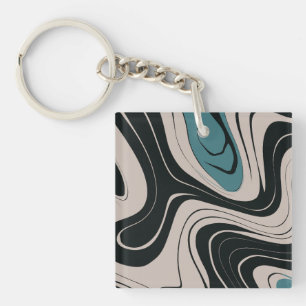 Llavero Patrón de suturación Verde azulado y negro de resu