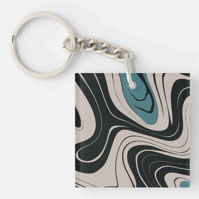 Llavero Patrón de suturación Verde azulado y negro de resu (Frente)